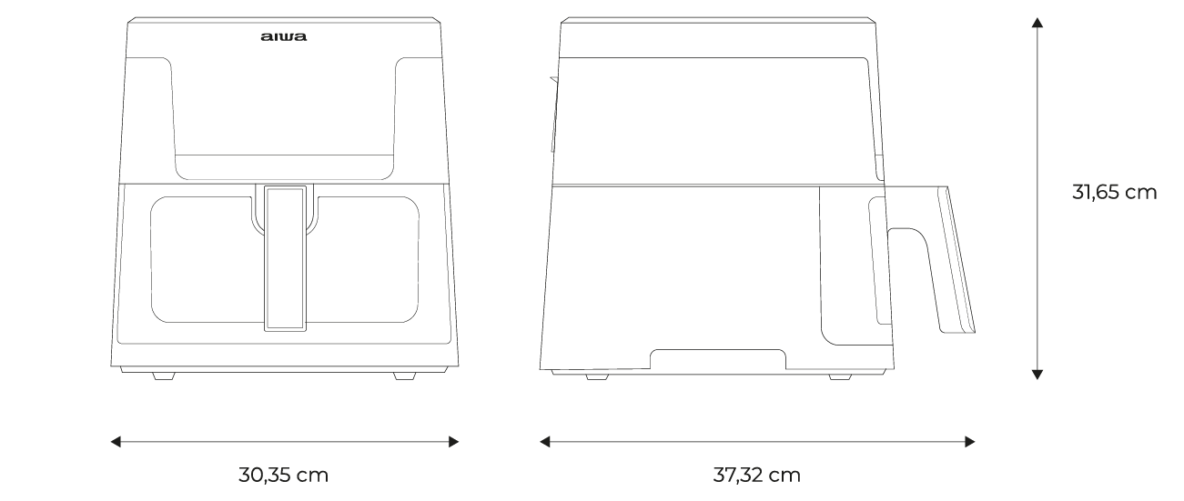 AIWA Air Fryer CHUKUMA-measures