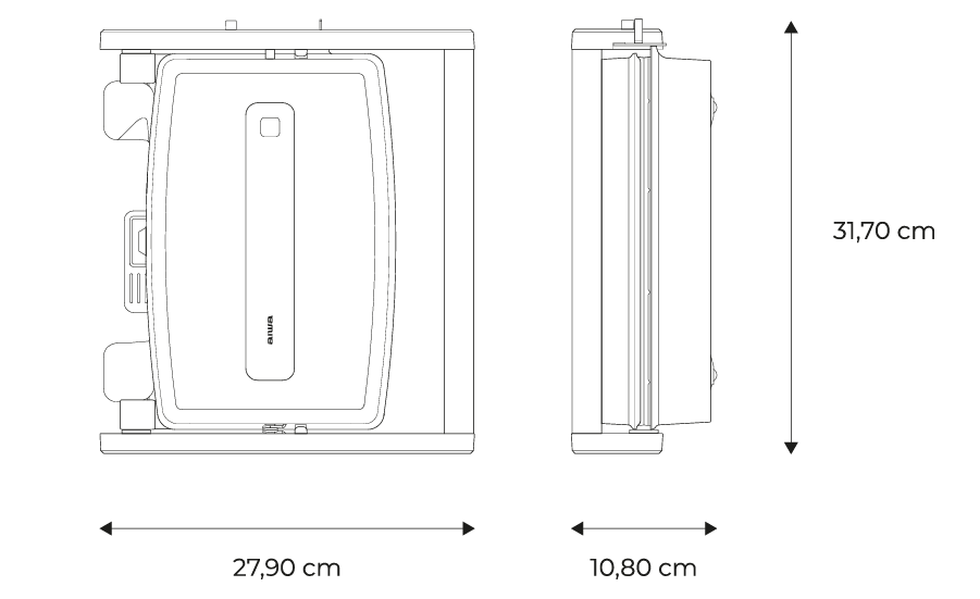 AIWA Sandwich And Grill KAMADO-measures