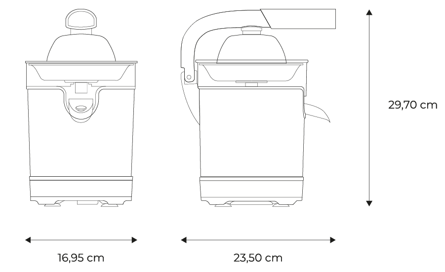 AIWA Citrus Juicer KORYU 1000-measures