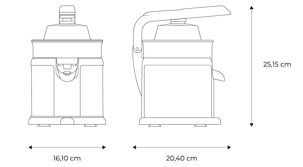 AIWA Citrus Juicer KORYU-measures