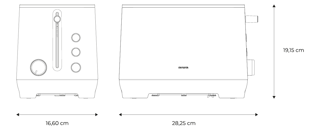 AIWA Toaster KOTAN-measures