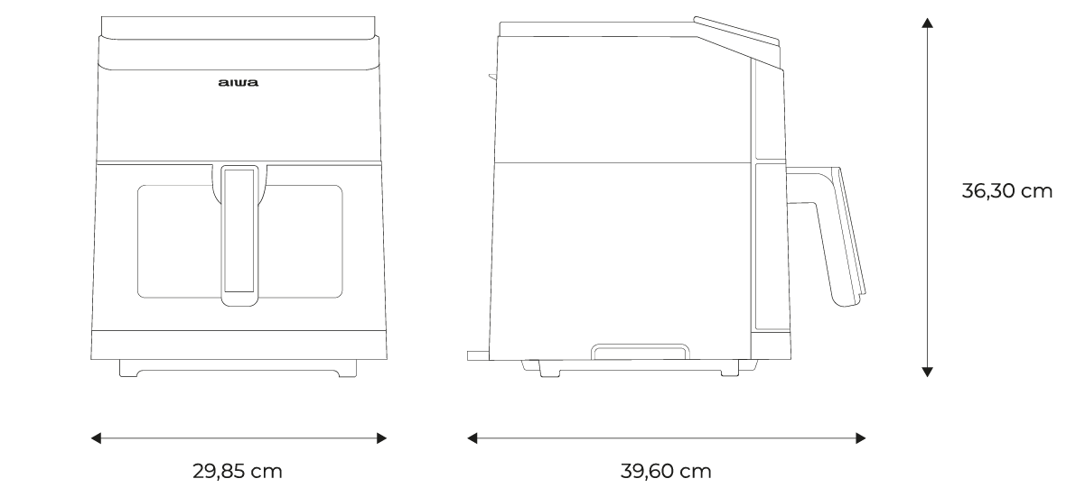 AIWA Air Fryer KUMADAI-measures