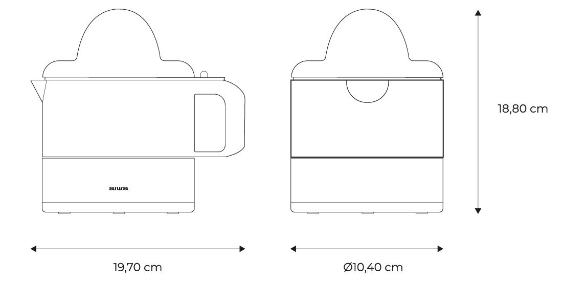 AIWA Citrus Juicer MIKAN-measures