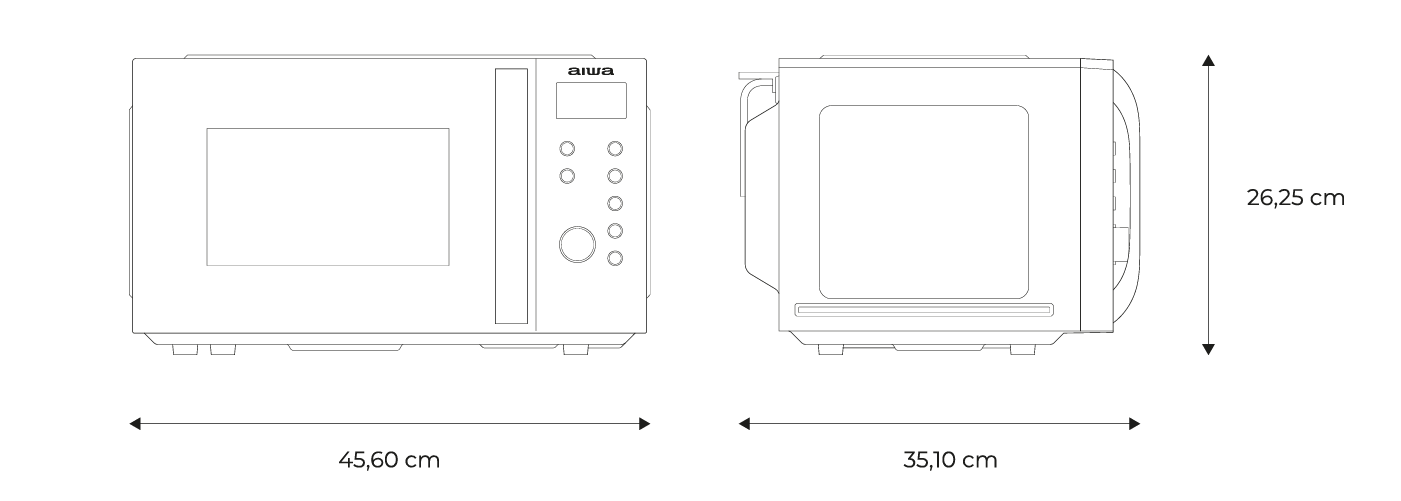 AIWA Microwave NAMICOOK CRYSTAL20-measures