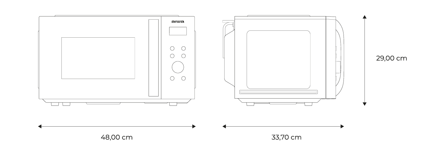 AIWA Microwave NAMICOOK CRYSTAL23-measures