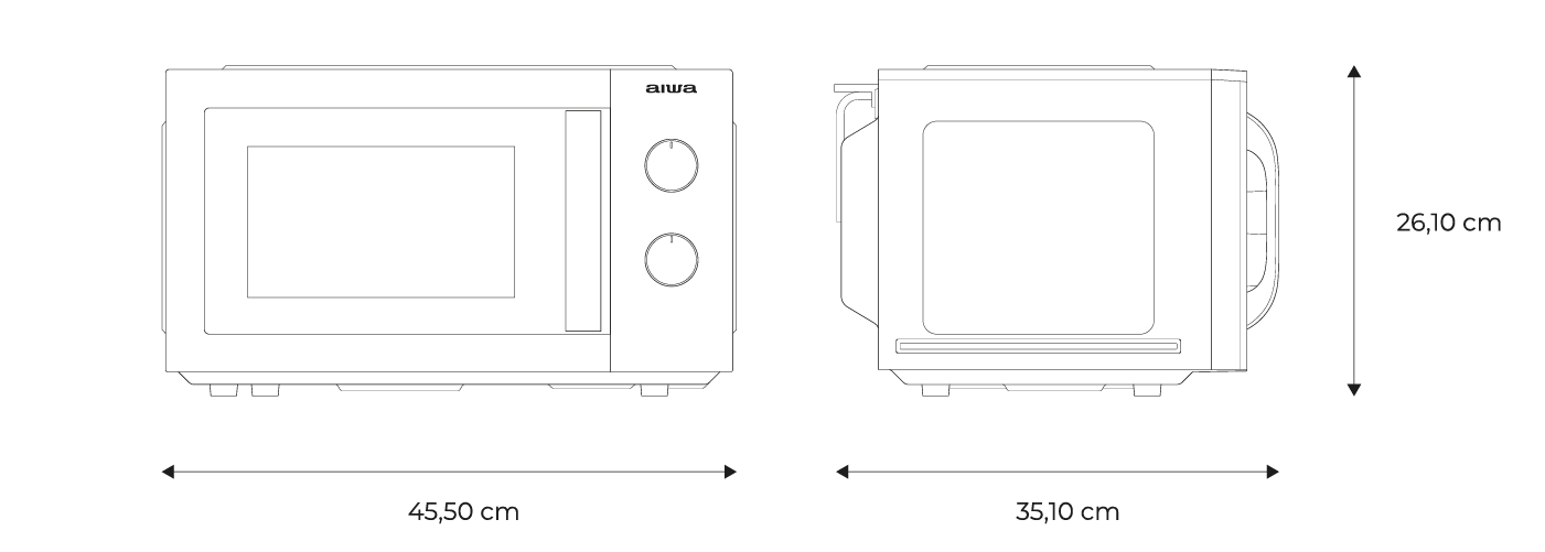 AIWA Microwave NAMICOOK SILVER20-measures