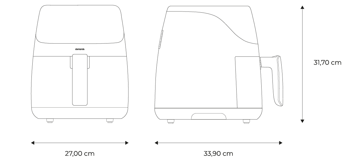 AIWA Air Fryer PANDA-measures