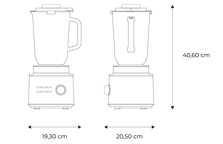 AIWA Table Blender SABERU 2500-measures