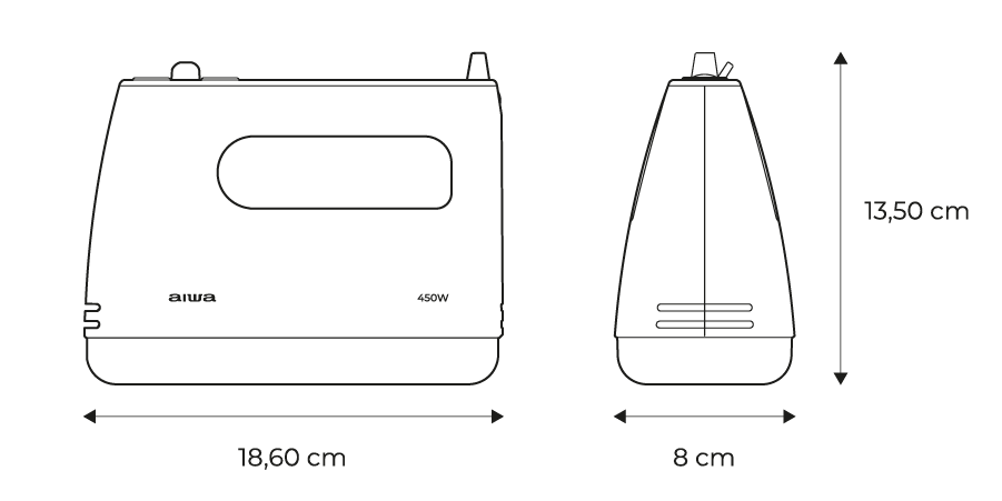 AIWA Hand Mixer TESABERU-measures